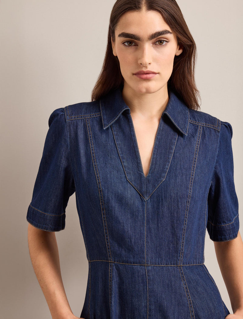 Bodhi Denim Maxi Dress - Dark Blue