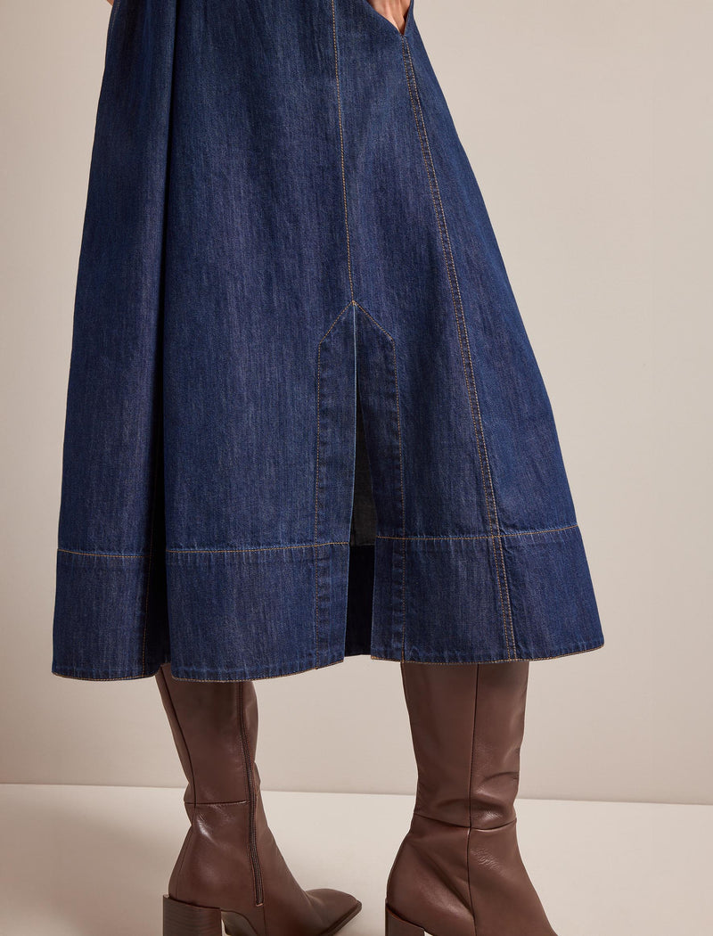 Bodhi Denim Maxi Dress - Dark Blue