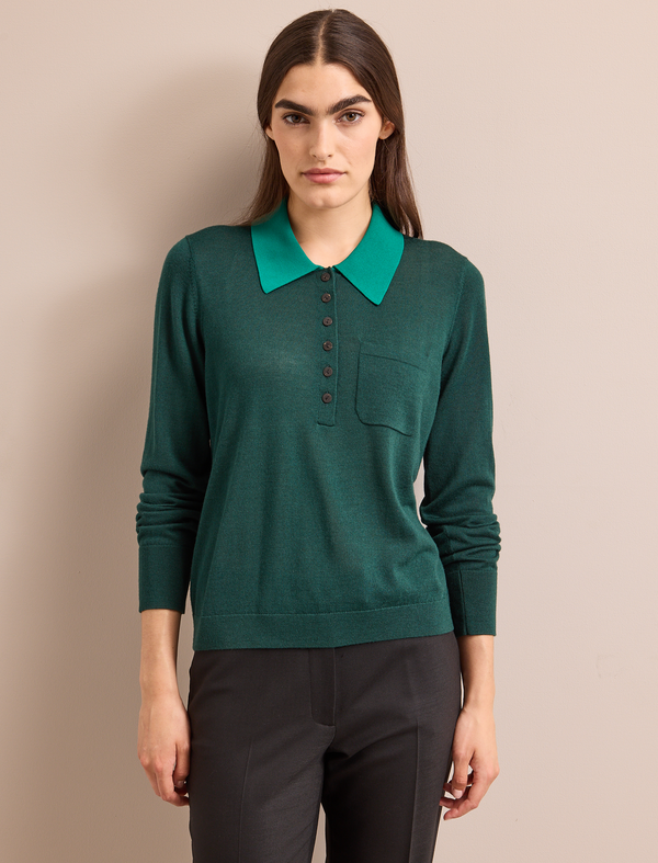 Josie Merino Wool Blend Jumper - Dark Green Emerald Green