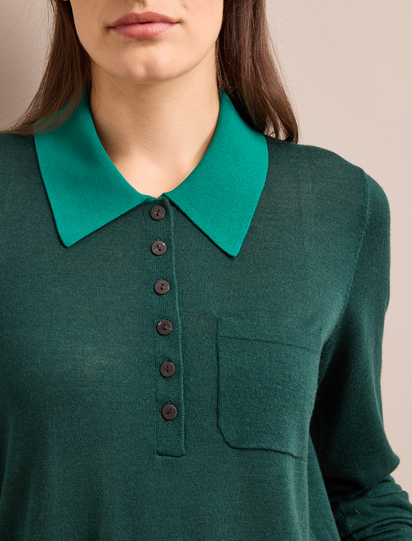 Josie Merino Wool Blend Jumper - Dark Green Emerald Green