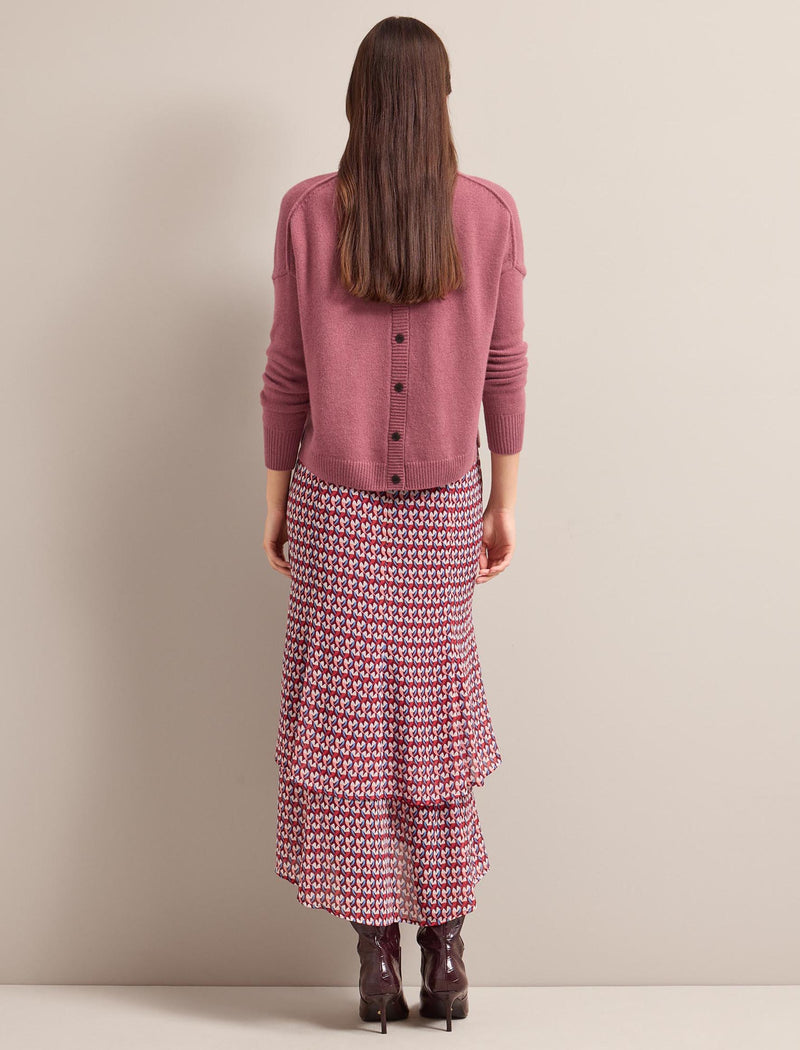 Lotta Maxi Skirt - Burgundy Heart Geo Print