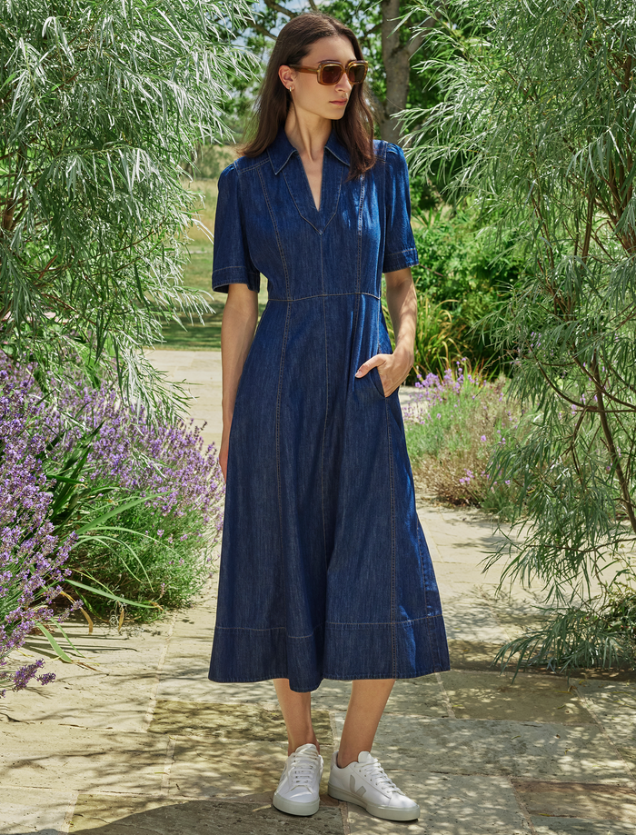 ﻿cefinn Bodhi Denim Maxi Dress - Dark Blue Dress