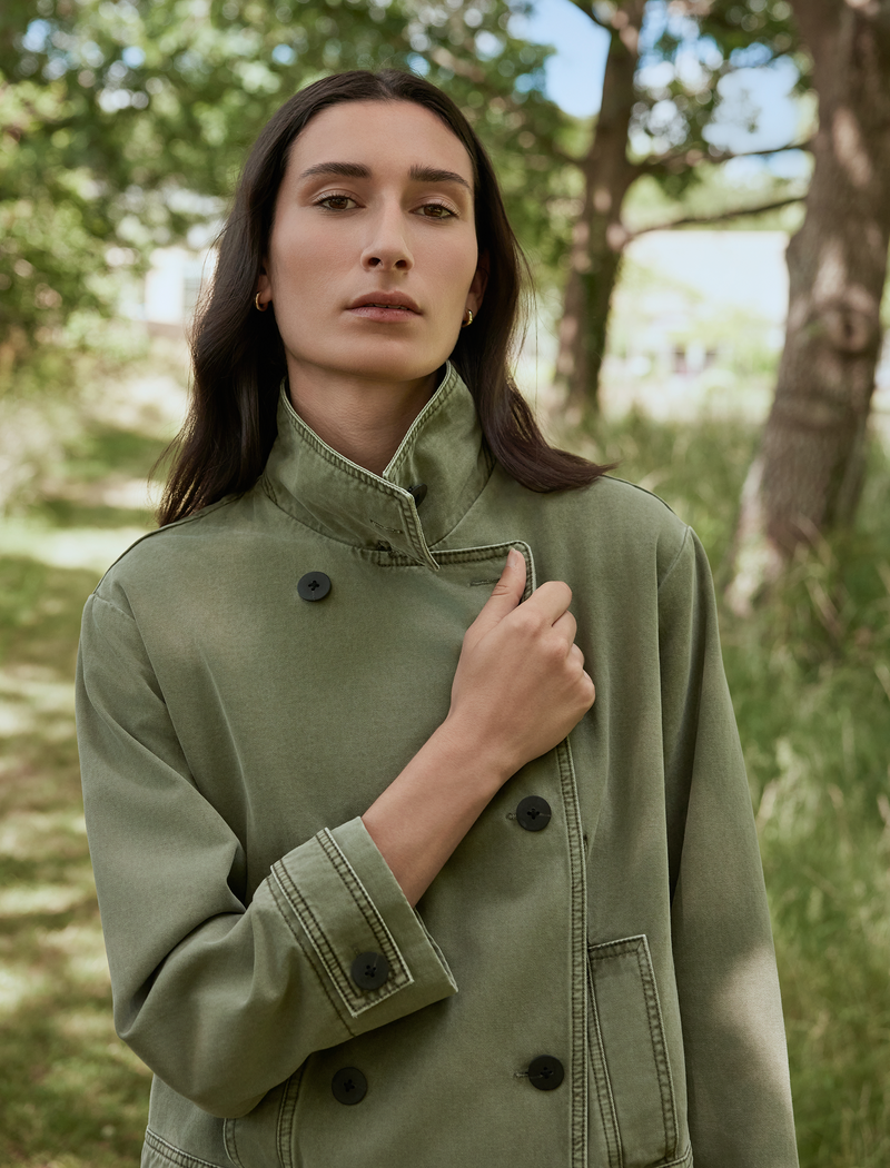 Rory Cotton Twill Relaxed Jacket Khaki - Main Image