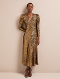 Ophelia Bias Cut Sequin Maxi Dress - Gold