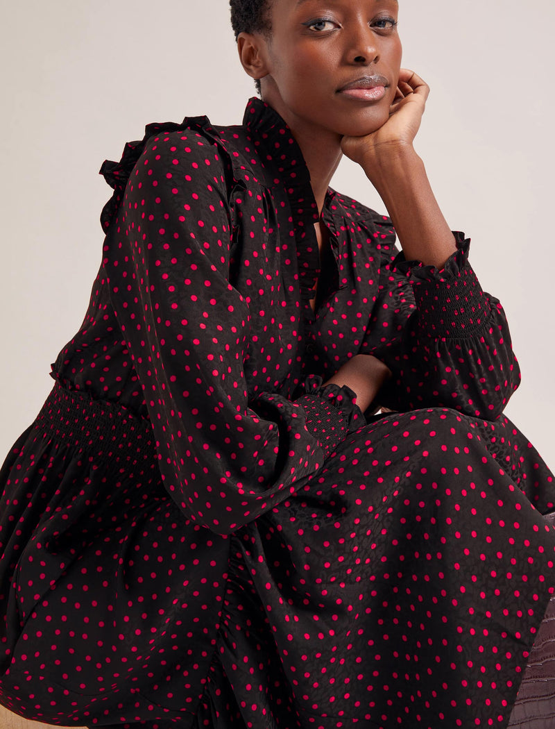 Black dress best sale red polka dots