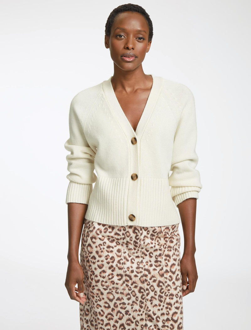 Courtney Cashmere Blend Cardigan - Cream