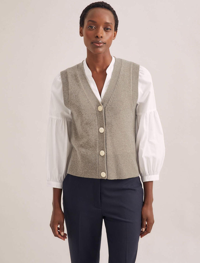Navy knitted waistcoat new arrivals