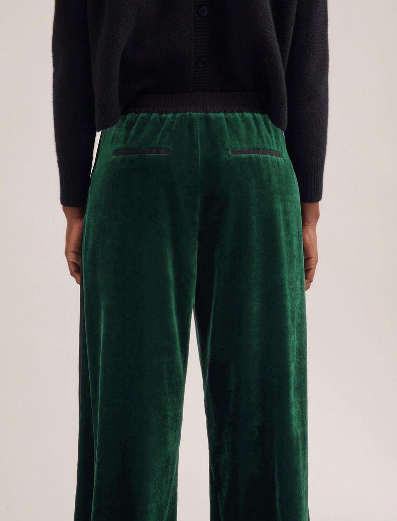 Toni Velvet Wide Leg Trouser - Green