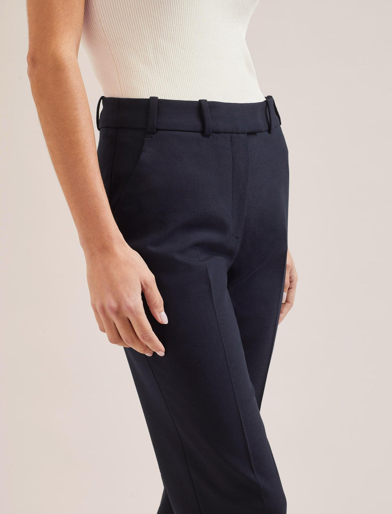 Clement New Wool Turn Up Trouser - Navy