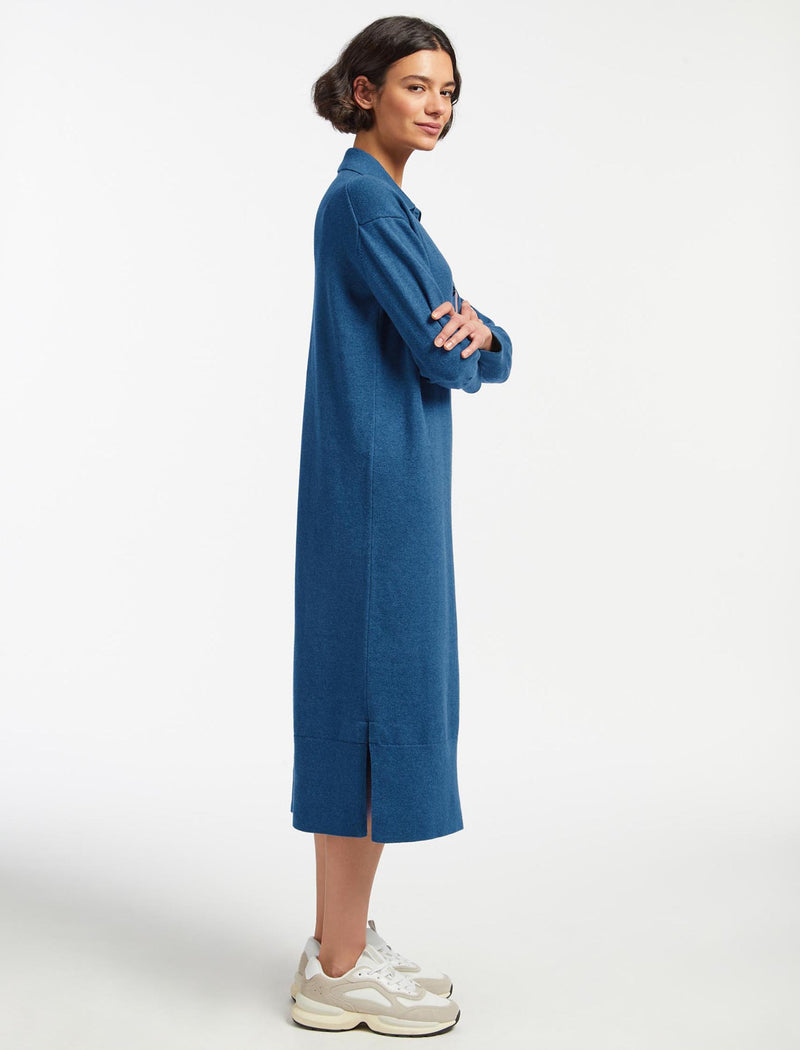 Eleanor Wool Knit Dress - Mid Blue