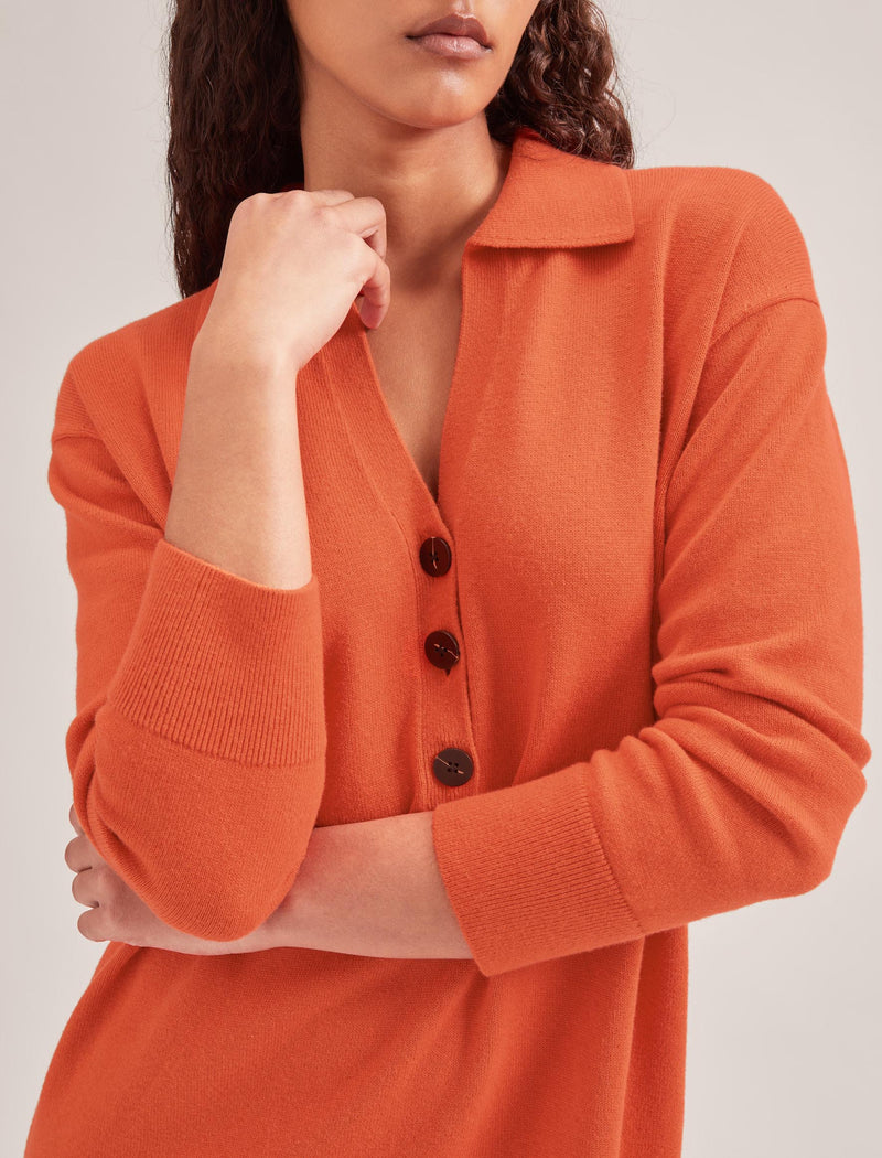 Eleanor Wool Knit Dress - Orange