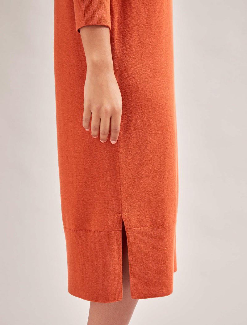 Eleanor Wool Knit Dress - Orange