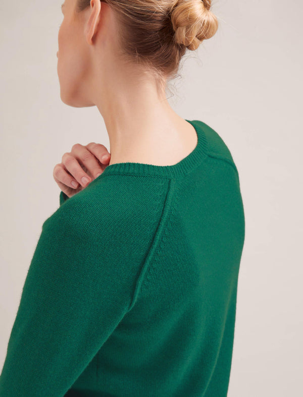 Drew Cashmere Jumper - Dark Green