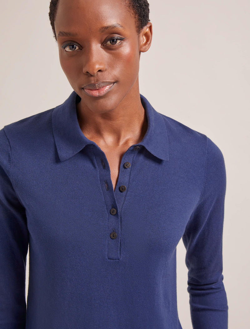 Morgan Cotton Silk Blend T-Shirt - Navy