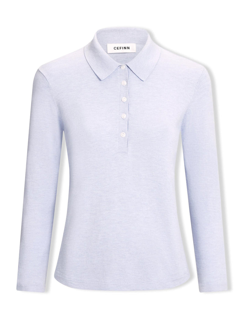 Morgan Cotton Silk Blend T-Shirt - Pale Blue