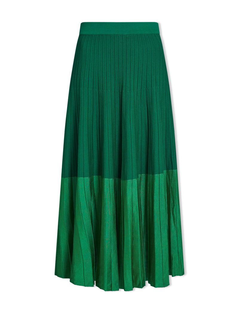 Colette Contrast Hem Skirt - Emerald Green