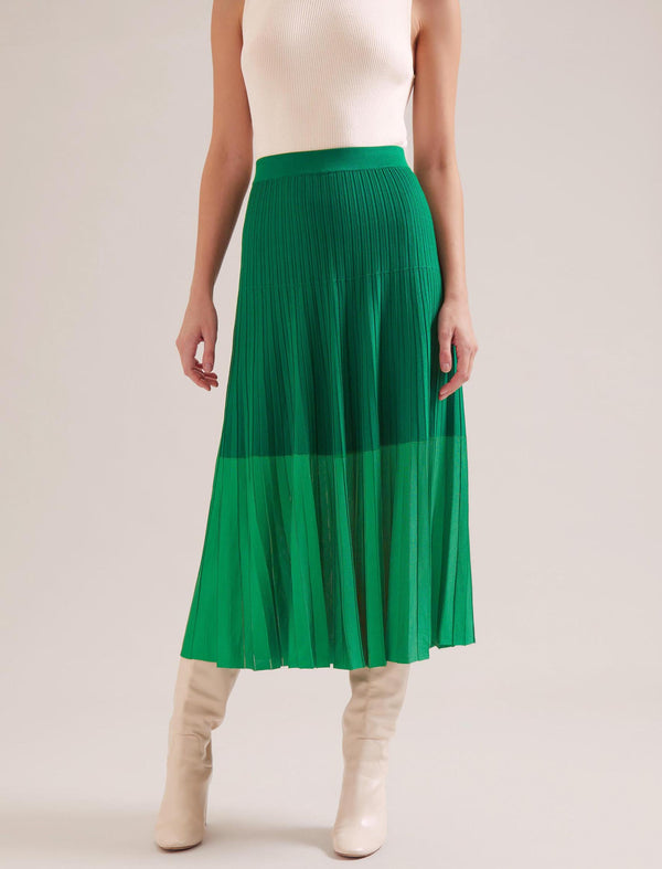 Colette Contrast Hem Skirt - Emerald Green