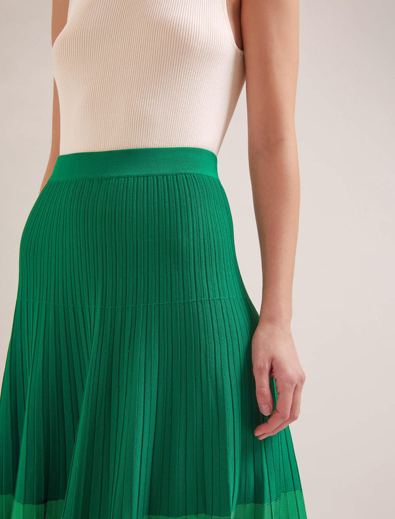 Colette Contrast Hem Skirt - Emerald Green