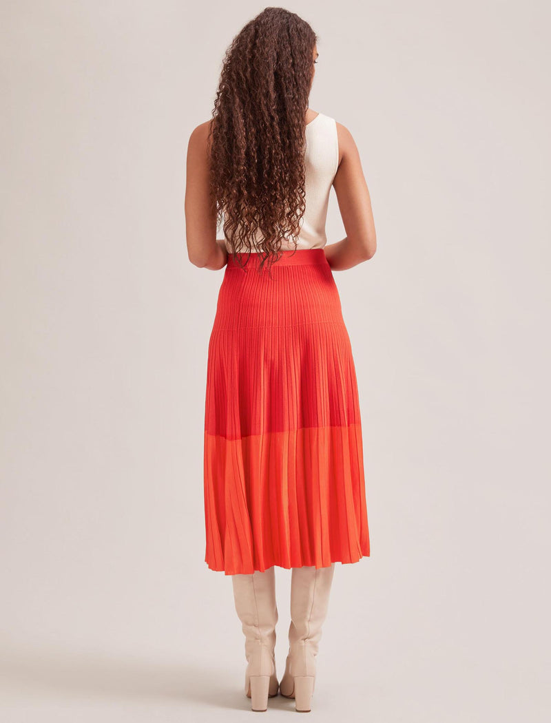 Colette Contrast Hem Skirt - Orange