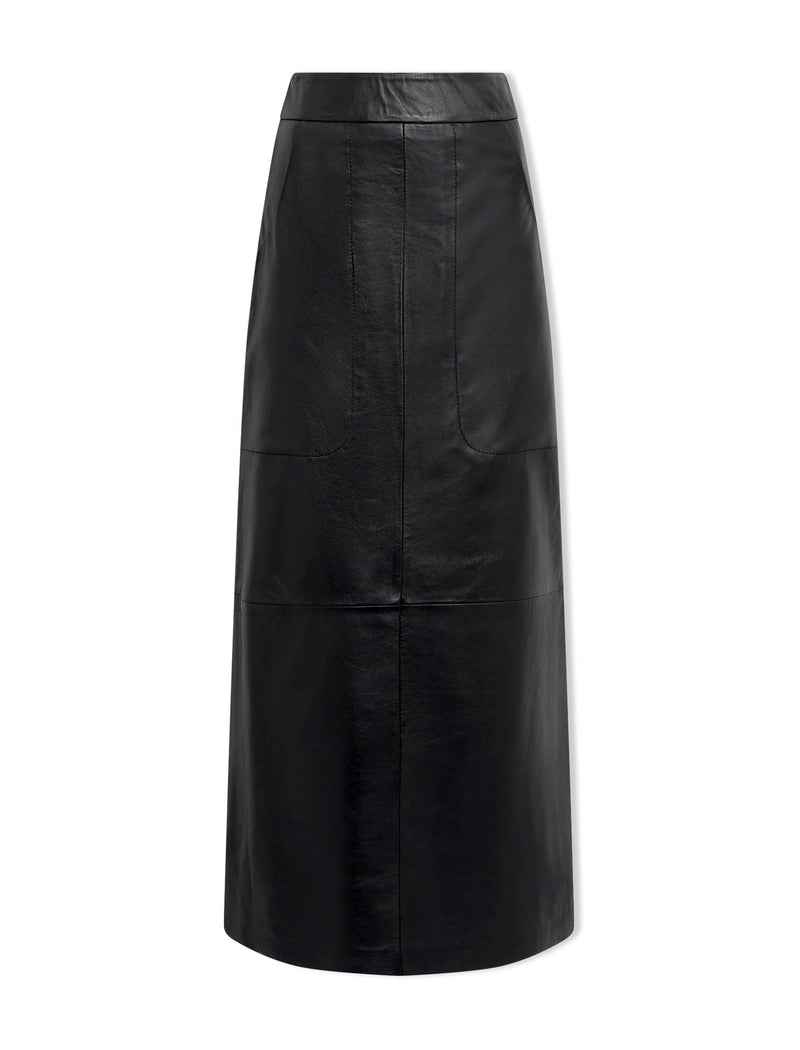 Arlo Leather Maxi Pencil Skirt - Black