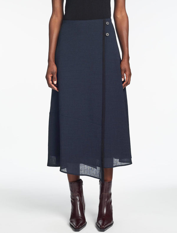 Sonia Techni Voile Maxi Skirt - Navy