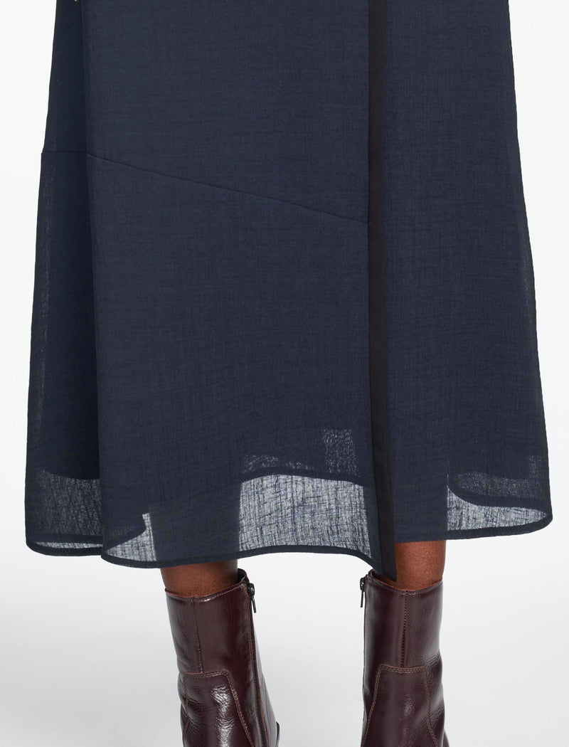 Sonia Techni Voile Maxi Skirt - Navy