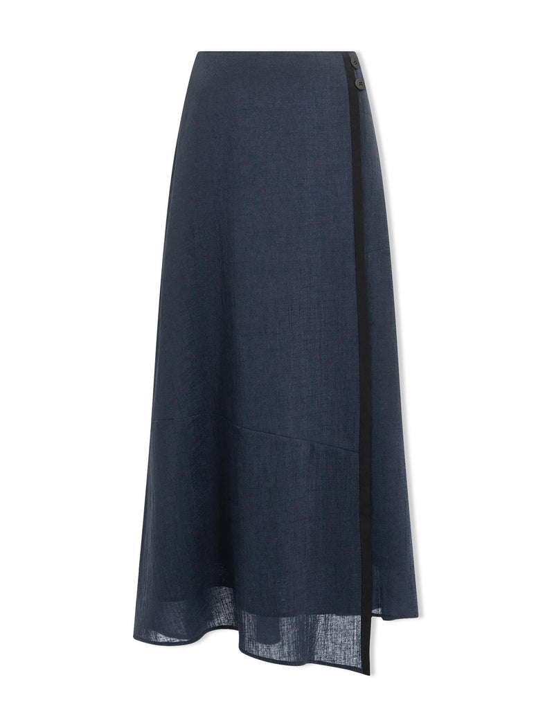 Sonia Techni Voile Maxi Skirt - Navy