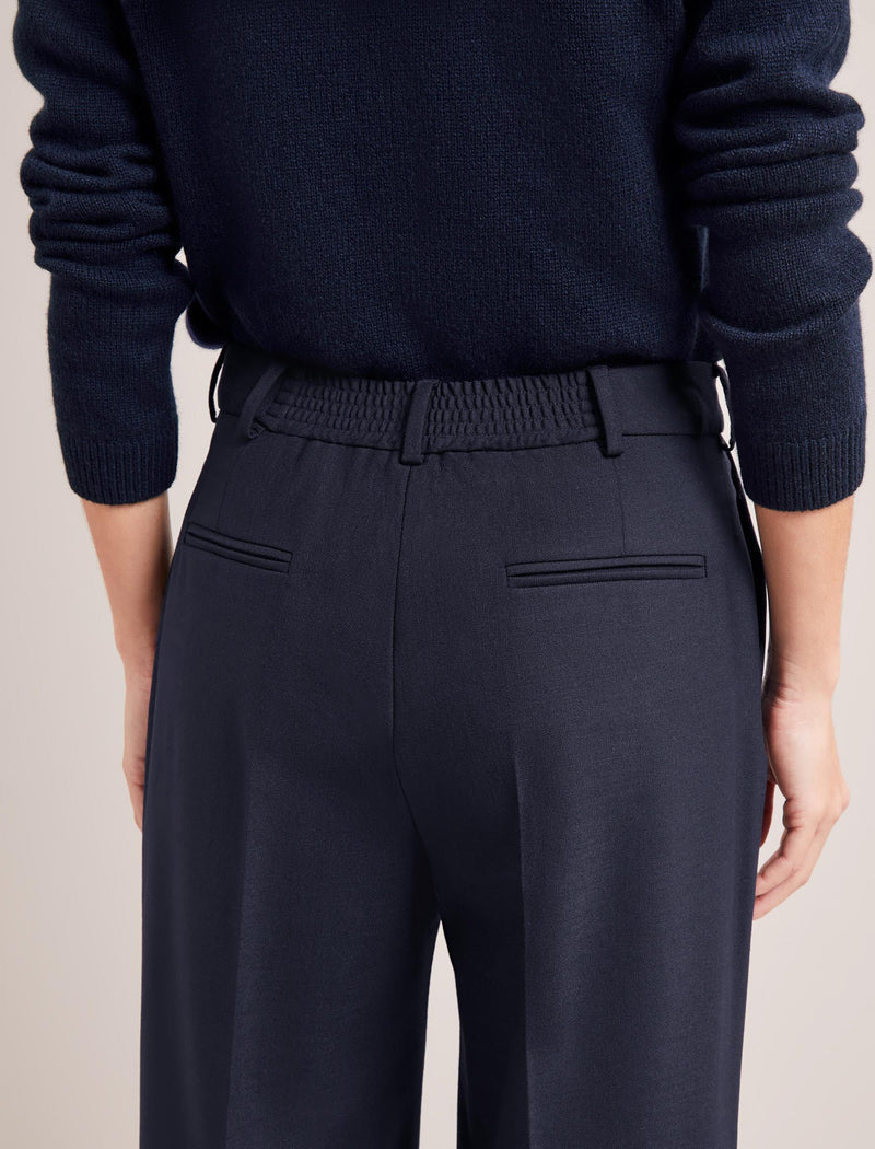 Terence New Wool Wide Leg Trouser - Navy