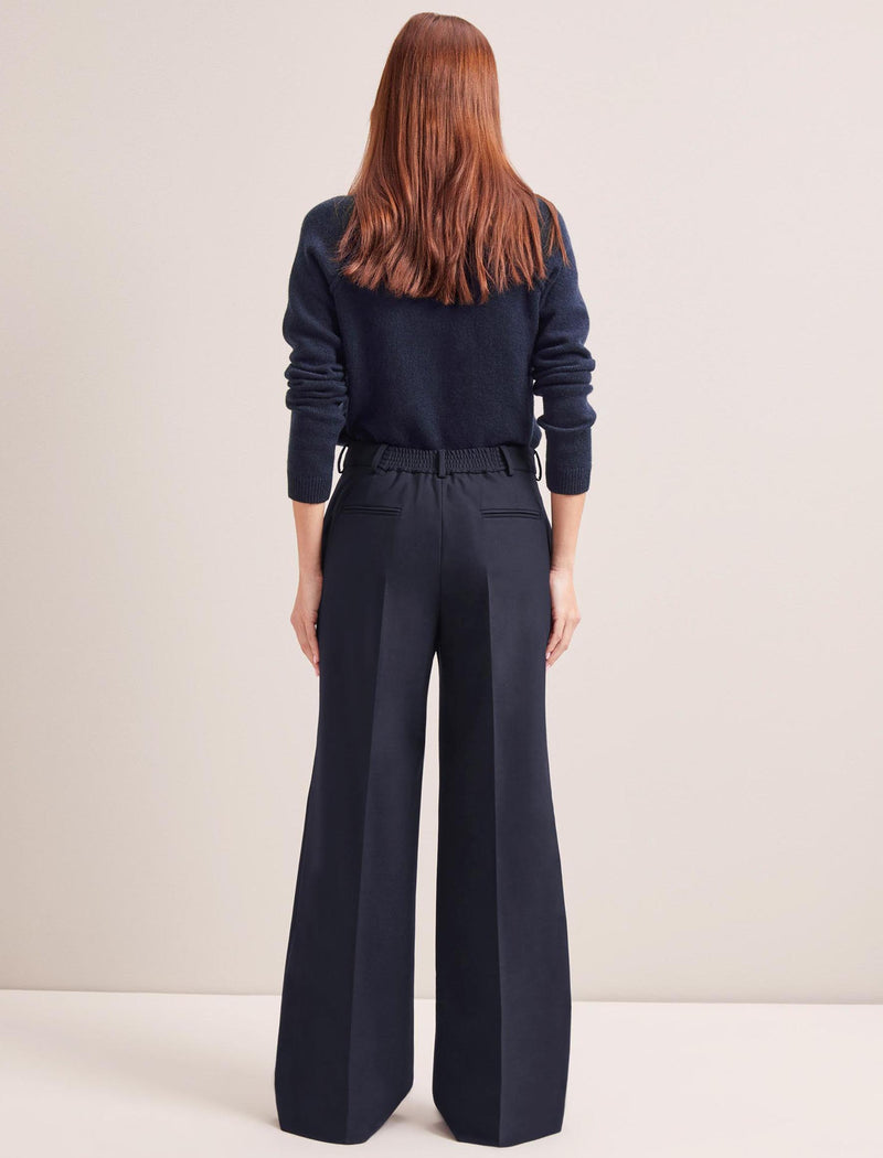 Terence New Wool Wide Leg Trouser - Navy