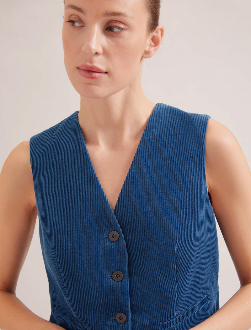 Wyatt Corduroy Waistcoat - Blue