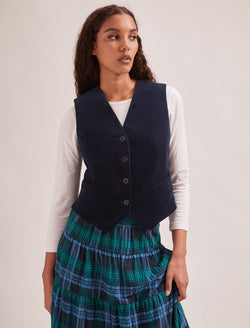 Wyatt Corduroy Waistcoat - Navy