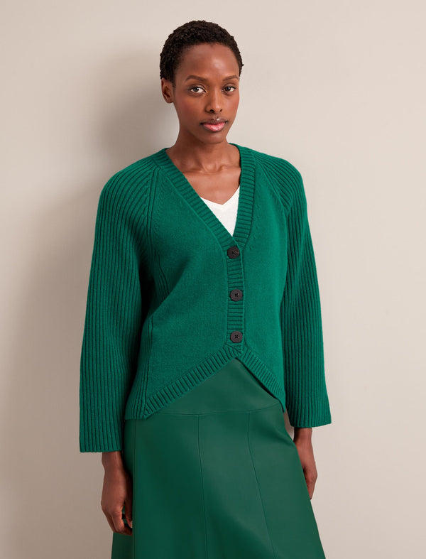 Camila Cashmere Blend Cardigan Racing Green