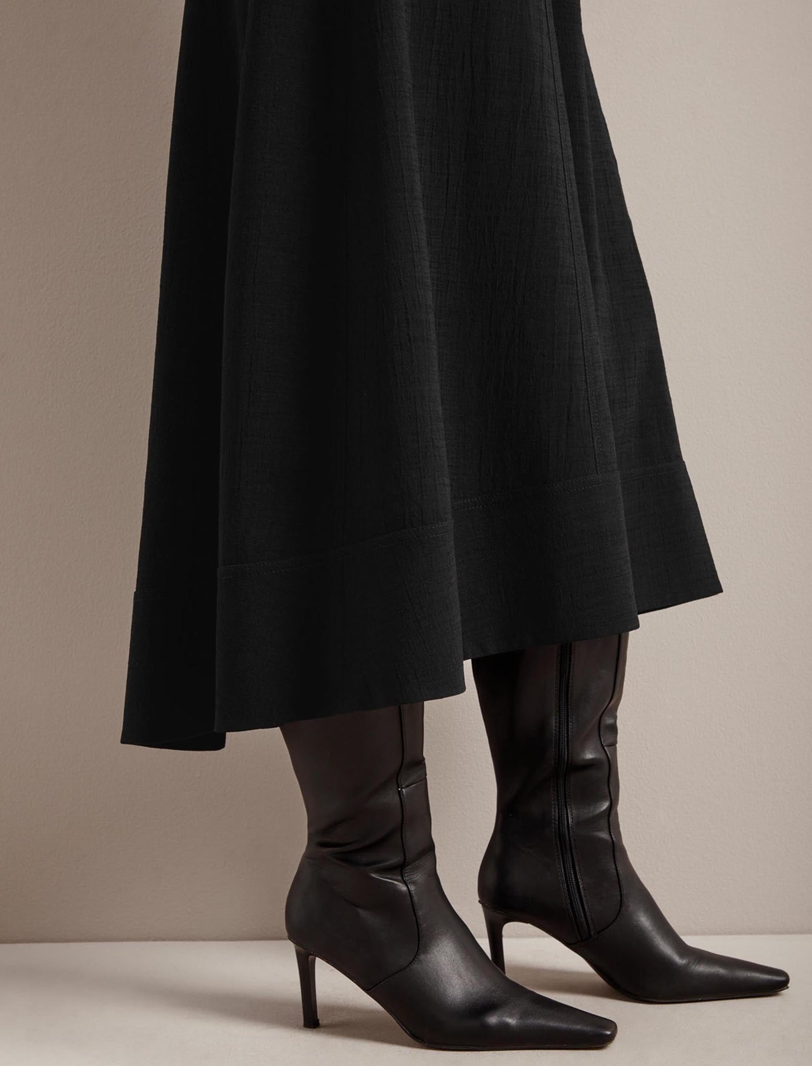 Sierra Techni Voile A Line Maxi Skirt - Black
