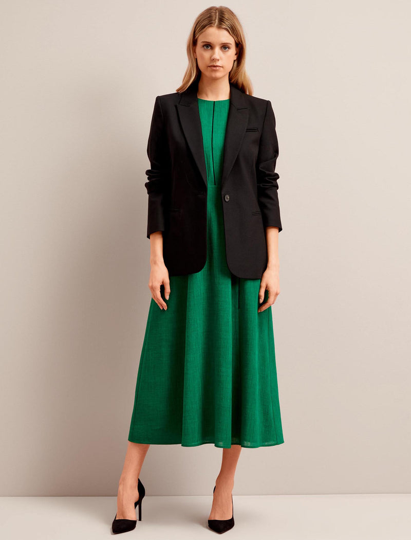 Rosie Techni Voile Maxi Dress - Emerald Green Black