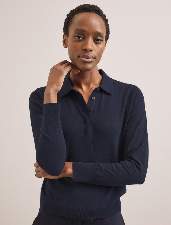 Josie Linen Blend Jumper - Navy