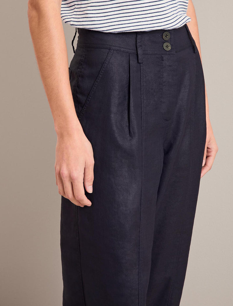 Tyson Techni Linen Tapered Trouser - Navy