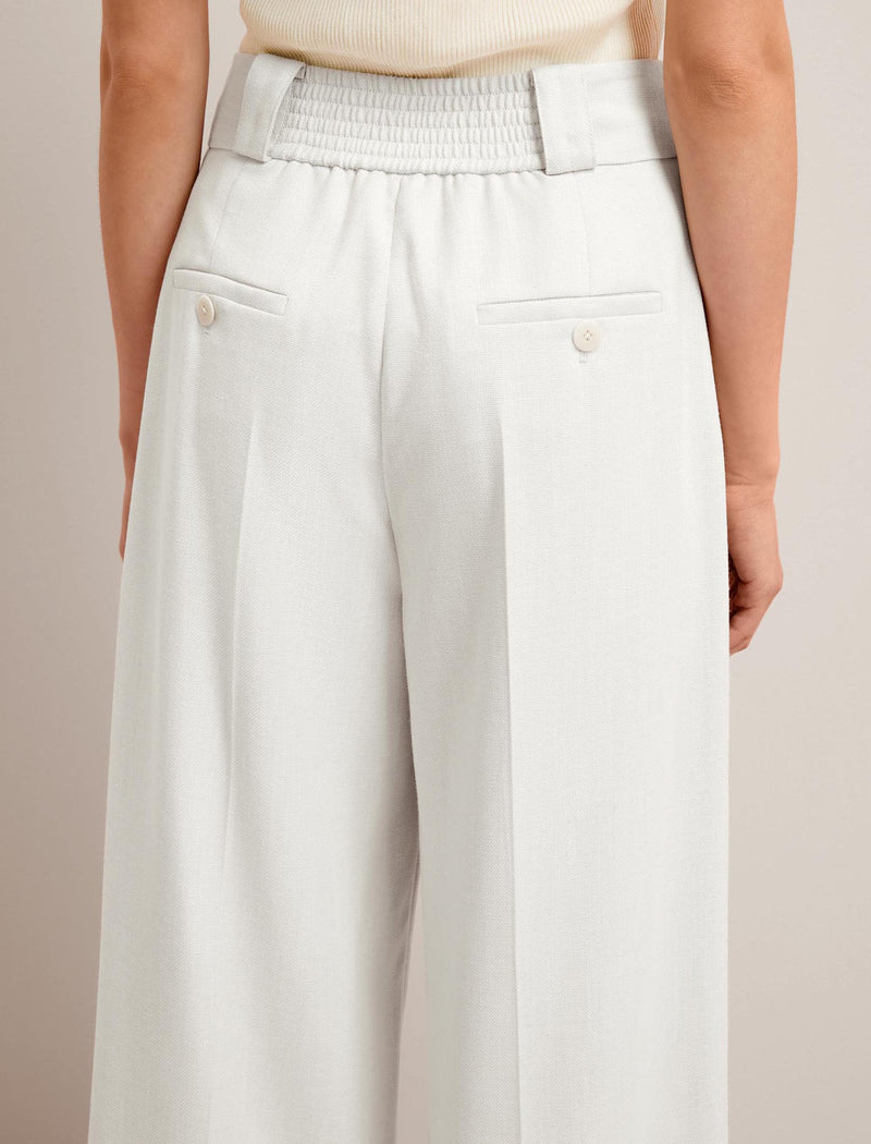 Tyler Linen Blend Wide Leg Trouser - Pearl