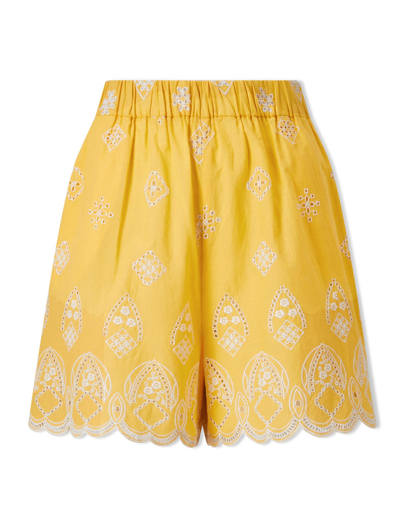 Bonnie Organic Cotton Shorts - Yellow White