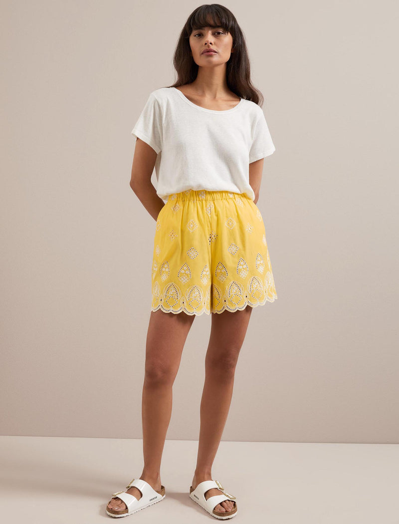 Bonnie Organic Cotton Shorts - Yellow White