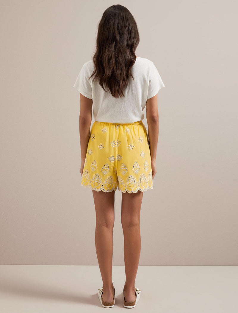 Bonnie Organic Cotton Shorts - Yellow White
