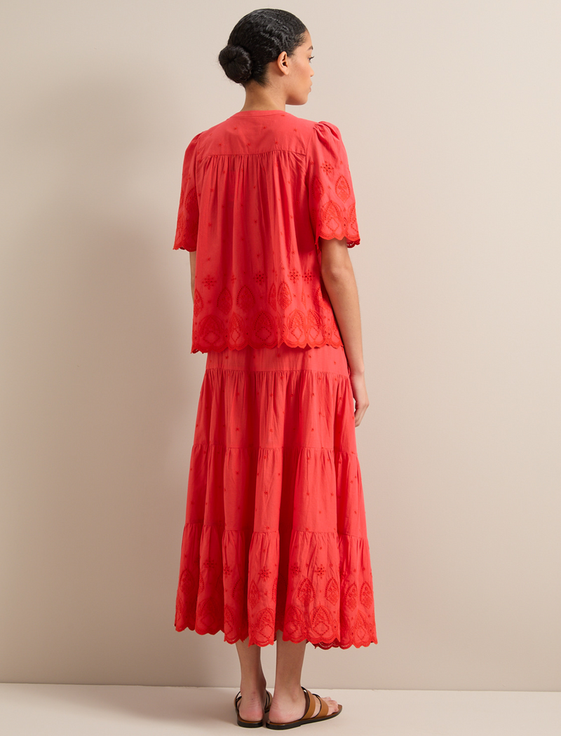 Bonnie Organic Cotton Blouse - Coral