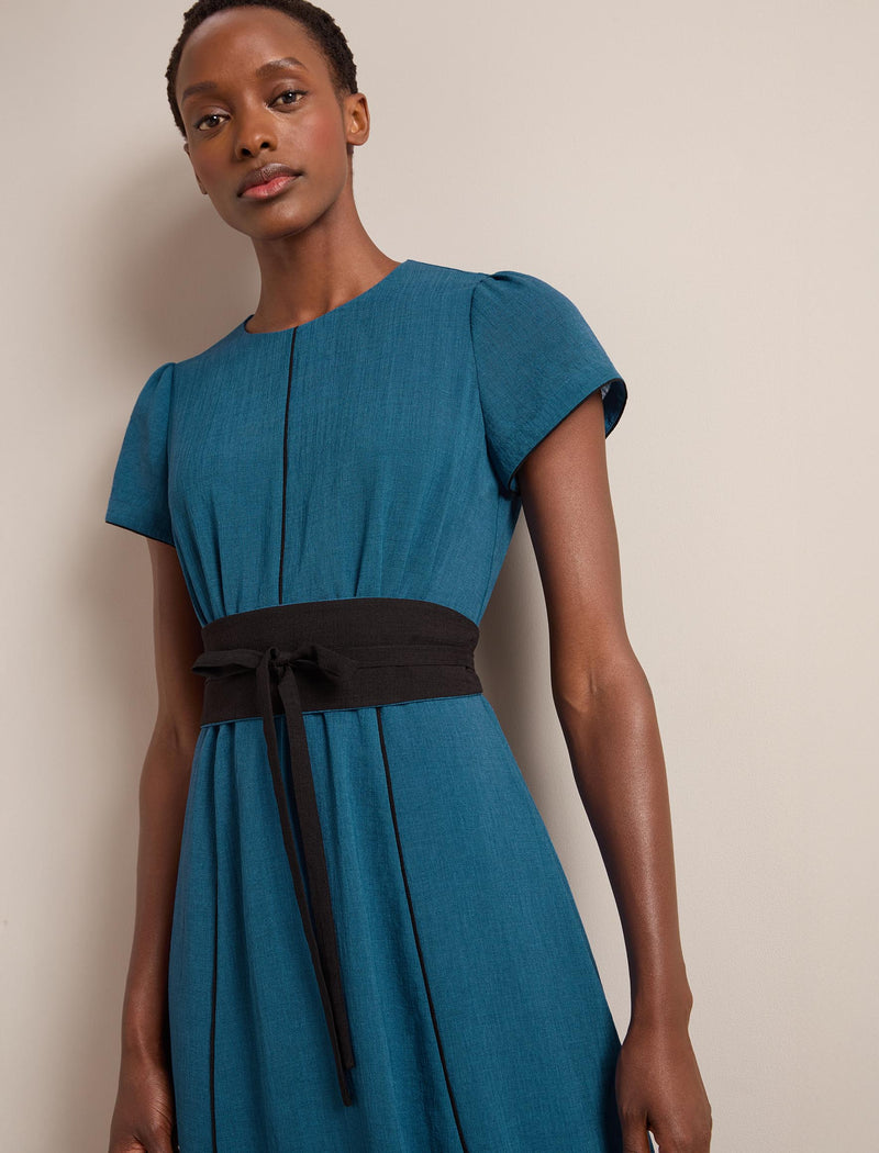 Rosie Techni Voile Maxi Dress - Azure Blue