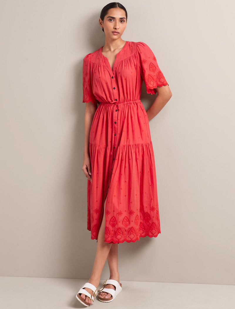 Nicole Organic Cotton Maxi Dress - Coral
