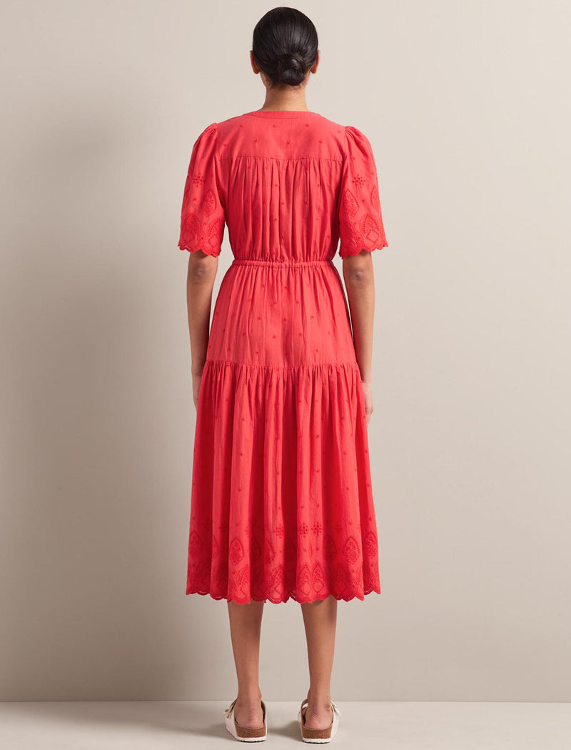 Nicole Organic Cotton Maxi Dress - Coral