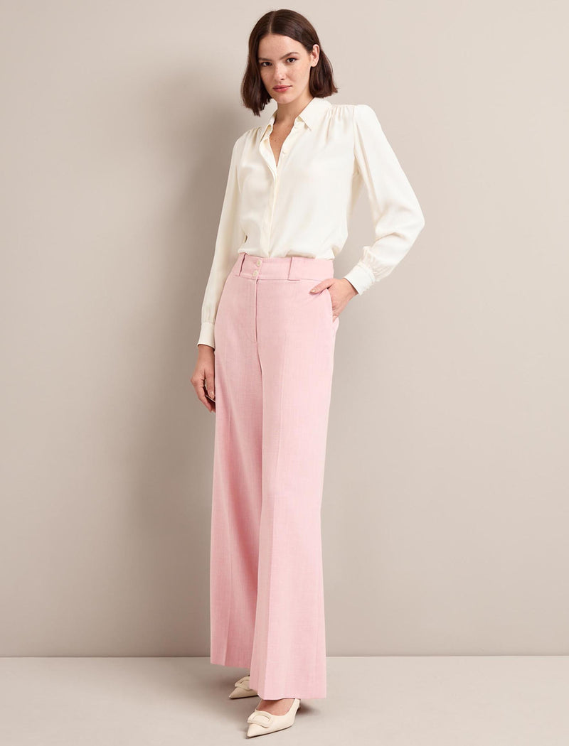 Tyler Linen Blend Trouser - Pale Pink