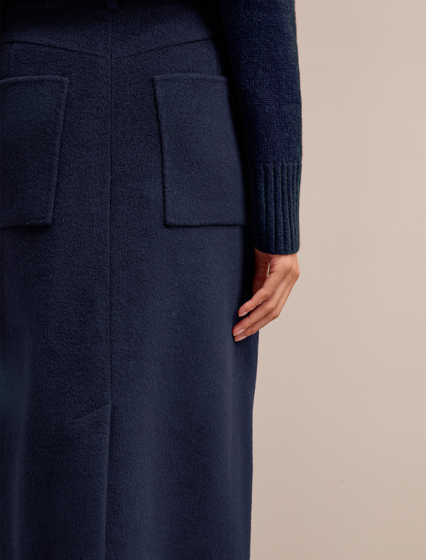Shona Wool Skirt - Navy