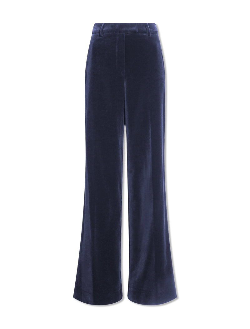 Taylor Velvet Wide Leg Trouser - Navy