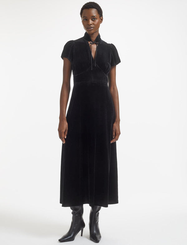 Jacquetta Velvet Maxi Dress - Black