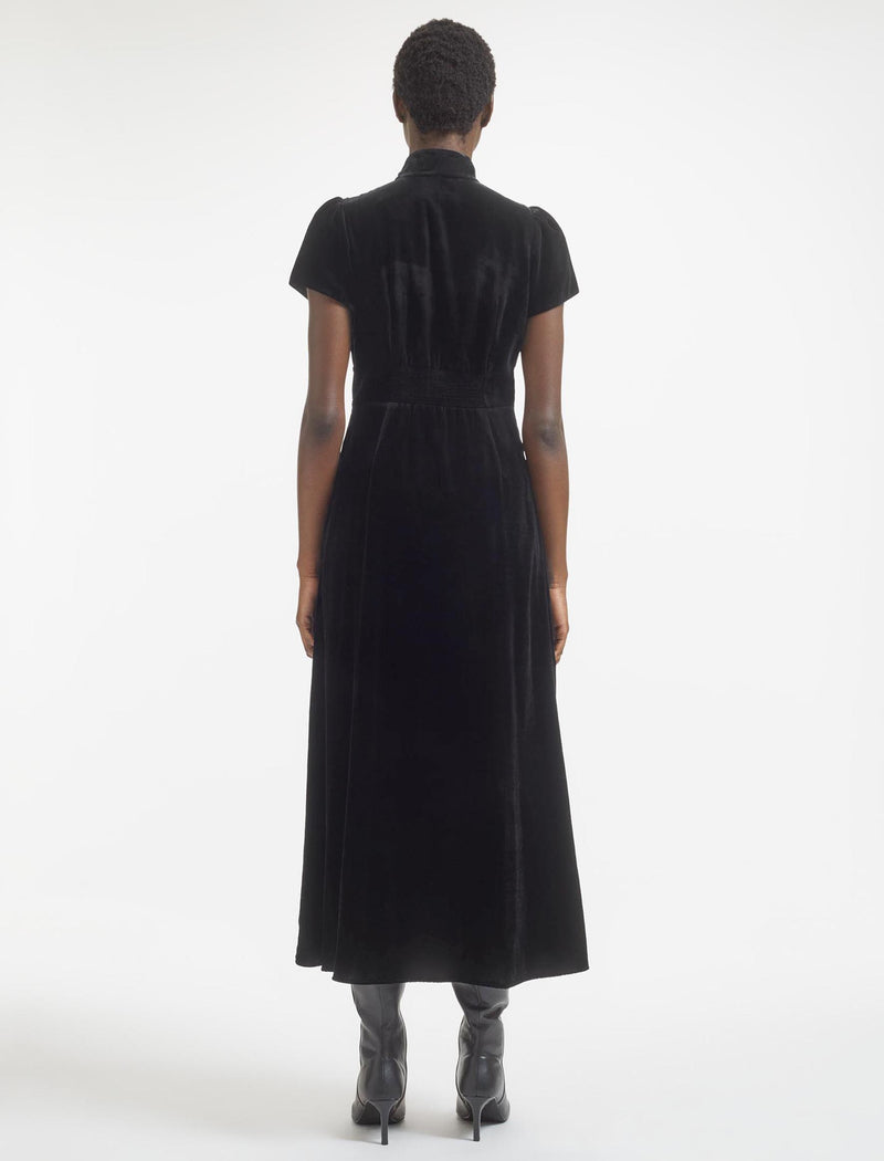 Jacquetta Velvet Maxi Dress - Black