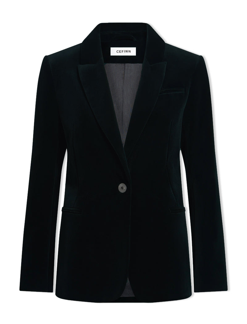 Jamie Velvet Blazer - Black